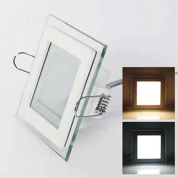 6W 9W 12W 18W кръгла/квадратна стъклена led светлина осветителни led панелът е лампата на тавана лампа AC110V 220V топло/студено бяло