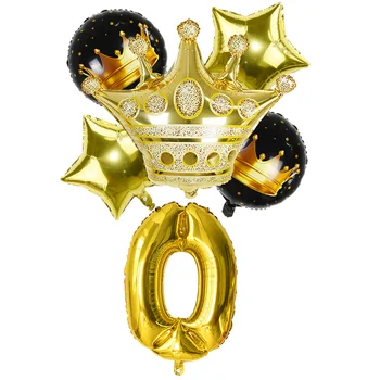6шт 30 инча Златна Корона 1 2 3 4 Номер на фолио балони дете честит Рожден Ден украса надуваеми балони Baby Shower доставка