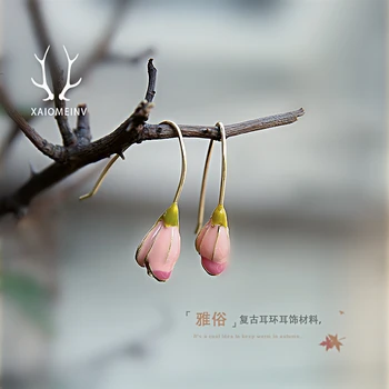 6шт корейската версия на обикновен Див листенце темперамент Ухото на куката цвете обеци за жени материал бижута и аксесоари
