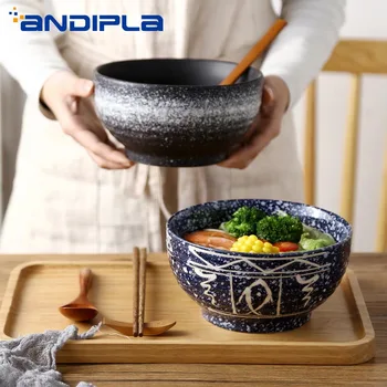 7-инчов японската керамична купа порцеланова посуда реколта салата големи чаши ramen творческа домашна трапезария и посуда Кухненски принадлежности