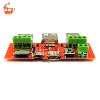 7 портове USB Adapter Board USB to MICRO/MINI/TYPE-C Data Кабел измервателен уред конвертор конектор многофункционален модул