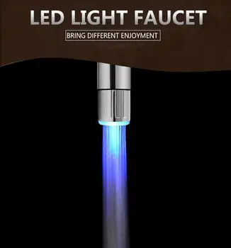 7 промяна на цвета на led кран светлина led вода кран за пестене на вода кухня аератор светлина led кран аератор