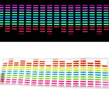 70X16CM цветни стикери кола музикален ритъм led светкавица, светлината на лампата гласова активен еквалайзер стикер на предното и задното стъкло на светлината