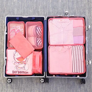 7шт пътуване водоустойчива чанта за съхранение, Комплект за тъкани организатор чист шкаф куфар, чанта за пътуване организатор Чанта за носене обувки опаковка