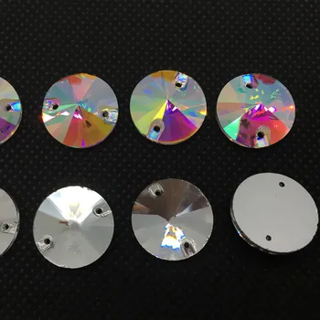 8 мм-18 мм кръгъл кристално чист и AB цвят на шиене на планински кристал, перли, пришити върху камъните распорные бутони за дрехи и бижута