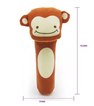 8 стилове на дизайн на нови детски дрънкалки играчка Bibi бар животно пищалка играчки на бебето ръчно кукла просветление плюшен кукла Лъв Панда играчка
