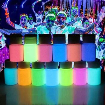 8 цвята супер ярък светлинен пигмент епоксидна смола свети в тъмното течен оцветител боди арт UV боя за тяло, определени всеки за 15 грама