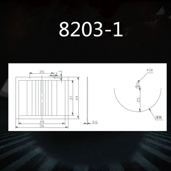 8203-1 човешкото тяло инфрачервен PIR сензор HDPE пластмасови лещи Fresnel 56x44mm фокусно разстояние 25 мм