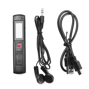 8G Voice Activated Mini Voice Recorder със слушалки и USB кабел WAV Recorder