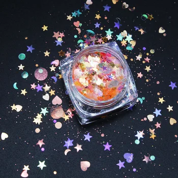 8pots Буци Glitter Star Сърце Sequins преливащи люспи блясък / голографическое преливащи конфети / borealis (от 8)