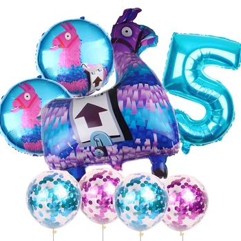 8шт видео игра алпака балони на рожден ден украса на деца фолио балон Лама балон деца Глобос детски балон
