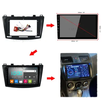 9 инча автомобил фасция покритие за Mazda 3 2009-2012 двоен Din Fascia Audio Fitting Adaptor Facia Panel Double Din DVD Car Frame Kit 2d