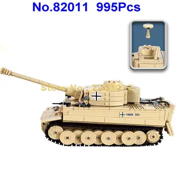 995pcs век военен танковия немски крал тигър танк строителни блокове 1 играчка