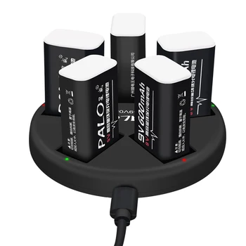 9v 6f22 акумулаторна литиево йонна батерия 9v battery with Smart 9V Battery Charger for 9v 6F22 nimh rechargeable lithium battery
