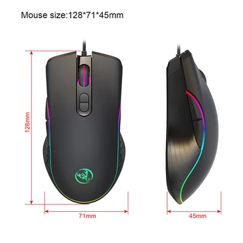 A867RGB USB Wired Gaming Mouse Mute оптична компютърна мишка мишка за КОМПЮТЪР, лаптоп Game Gamer