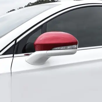 ABS карбонови огледала за обратно виждане капак завърши за Ford Fusion Mondeo 2013-2018 auto подмяна на външни части на черно червено етикети