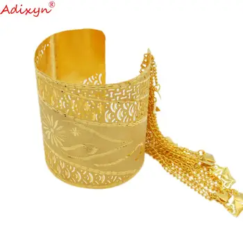 Adixyn четката плюс голям размер Дубай гривна за булката бижута 24-каратово злато цвят гривна Африка етиопски сватбена украса на партията подарък