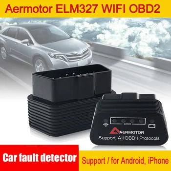 Aermotor ELM327 WIFI OBD2 поддръжка на Android детектор на неизправности скенер колата диагностичен адаптер подходящ за Android и Apple