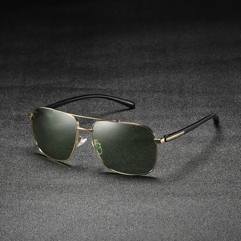 AEVOGUE 2020 нови слънчеви очила мъжете пилот на два лъча поляризирани мода метална рамка квадратен ретро унисекс слънчеви очила с UV400 AE0775