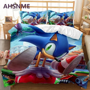 AHSNME Sonic на Таралеж Art Bedding Set High-definition Print пухени за BG AU EU King Double Size Market jogo de cama