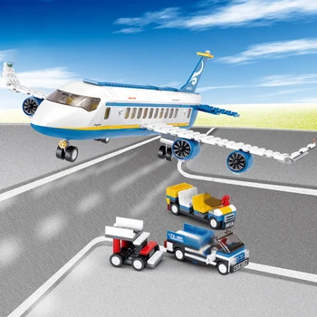 Air Plane Passenger Airport Building Blocks Model Set Compatible Техника City Plane САМ Bricks Toys For Children Friends Blocks