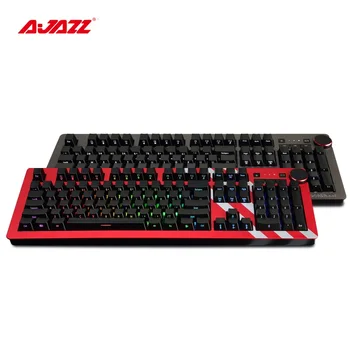 Ajazz AK60 USB Wired Side Carving White Light/RGB Осветен механична клавиатура с мултимедийни дръжка за управление на осветлението/сила на звука