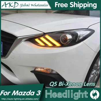 AKD Car Styling for Mazda 3 фарове-2016 новата Mazda3 Axela LED светлини DRL биксеноновые лещи с висок близък бой светлина места за паркиране, фарове за мъгла