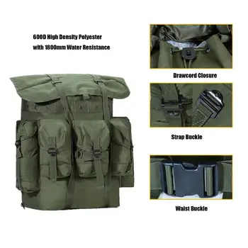 Akmax военни тактически раници излишък 50L Alice Pack армейски бойни полева раница мъжки раница с рамка, туризъм и къмпинг чанта