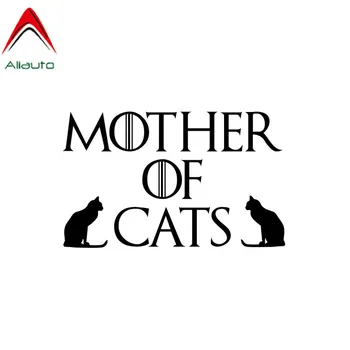Aliauto Cartoon Creative Car Sticker Mother of Cats Влюбените Mums Kitten Vinyl водоустойчив солнцезащитная стикер черен/сребрист,13см*8см