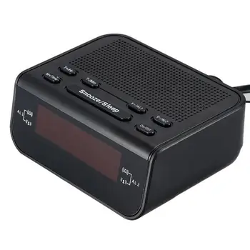 AM / FM LED Часовник Радио с двойна аларма функция Sleep Snooze изход хранене голям цифров дисплей за спални временно изключване