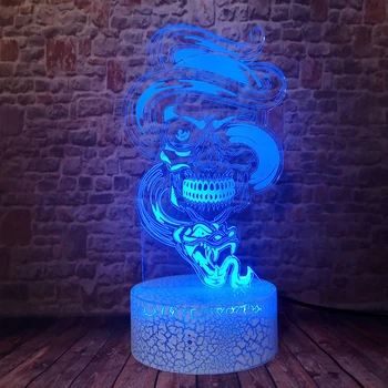Amroe арогантен Дракон свирепая змия увита череп 3D smart илюзия 7 цвята промяна на нощна светлина за бебето Baby Boys Хелоуин