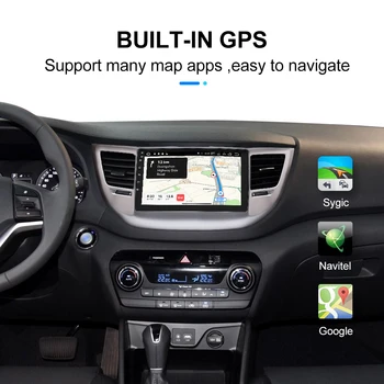 Android, 10.0 автомобилен мултимедиен плеър за Hyundai Tucson IX35 2016 2017 2018 Авторадио GPS навигационна камера, WIFI IPS екран