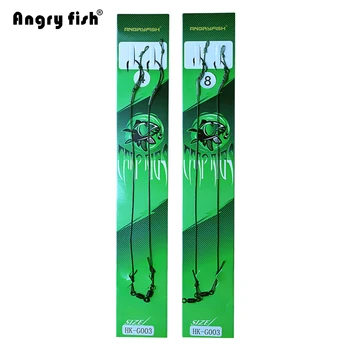 Angryfish Hot 5Pack 2pcs Carp Fishing Line Hook Линк Coated Hook Линк Ready Tied HK-G003