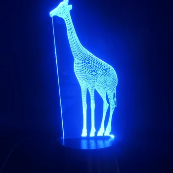 Animal The Жираф African Savanna 3D Лампа The Alarm Clock Base Nightlight Prize Battery Powered Usb Led Night Light Lamp