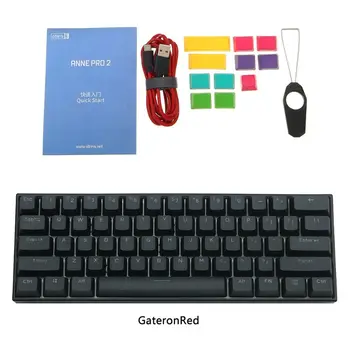 Anne Pro 2 механична клавиатура 60% NKRO Bluetooth 4.0 Type-C RGB 61 клавишите ръчна детска клавиатура Cherry Switch Switch Gateron