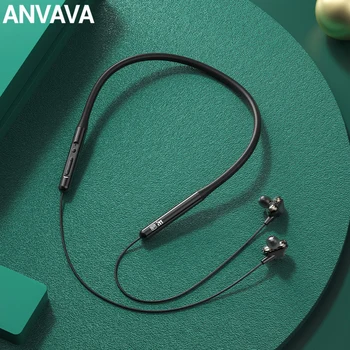 ANVAVA виси на шията слушалки, Bluetooth магнитни слушалки стерео бас водоустойчив CVC шумопотискане ушите