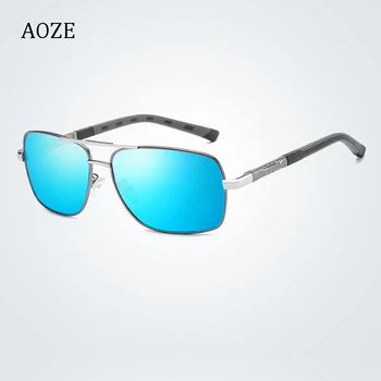 AOZE 2020 мъжка мода поляризирани слънчеви очила марка оригинална метална рамка дизайн правоъгълник лещи UV400 очила gafas de sol hombre
