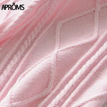 Aproms Elegant Candy Color Twist плетени шорти дамски градинска облекло плажни ластични шорти с висока талия 90s Cool Girls Pink Bottom 2021