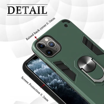 Armor TPU PC Ring Finger Stand Case For iPhone 11 Pro XS MAX XR X SE 2020 устойчив на удари защитен калъф за Iphone 7 8 Plus 6 6S