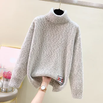 [ARQ] пролет и есен 2021 г. нова поло, дебели външен пуловер, без пуловер, универсален трико