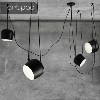 Artpad промишлен паяк окачен лампа за гмуркане ресторант кухня висящи лампи бял черен E27 LED окачен лампа