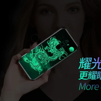Aurora Luminous Phone Case For Xiaomi Redmi Note 9S 9 8 7 Pro закалено стъкло калъф за Redmi K30 K20 Pro 10X Night Shine cases