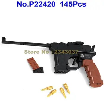 Ausini m1898 145pcs military series gun pistol weapon arms 1:1 building block Toy
