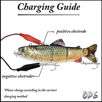 AV електрическа стръв воблери за риболов 4-сегментен Swimbait USB акумулаторна стръв Crankbait мигащ led светлина риболовна стръв