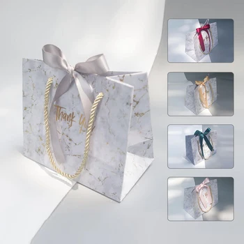 AVEBIEN 10 бр. творчески мрамор европейски стил подарък чанта сватбен подарък кутия дава булка, Сватбени сувенири и подаръци от бонбони чанти за гости