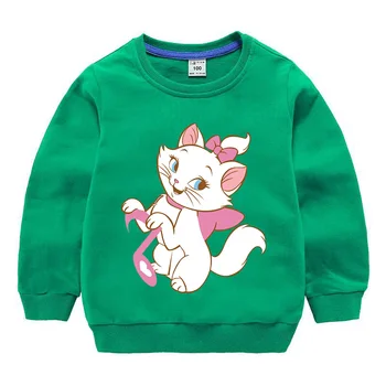 Baby Boy 2019 с дълъг ръкав, блузи, Мари Котка Aristocats качулки Baby Girl hoody детска тениска с дълъг ръкав, детски блузи