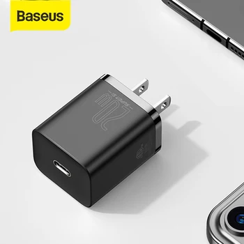Baseus C USB зарядно устройство 20 W US Plug за iPhone 12 Pro Max подкрепа Type C PD бързо зареждане на преносимо зарядно за телефон ForiP 11 Pro Max
