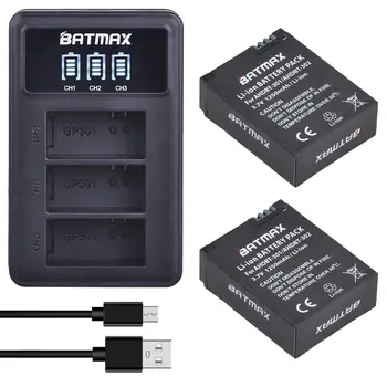 Batmax for Gopro AHDBT-301 AHDBT-302 Battery+LED 3-slots, USB Charger for Gopro Hero3 Gopro Hero3+ Action Camera