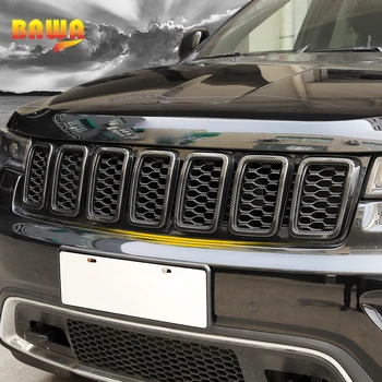 BAWA Racing Grills Insert Mesh Vent Ring for Jeep Grand Cherokee-2019 ABS Front Grilles Decoration Cover for Grand Cherokee