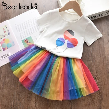 Bear Leader Kids Girl Dresses New Summer Girls Princess Dress Балон Pattern Colorful Girls Dress Outfit Children Suite for 3 7Y